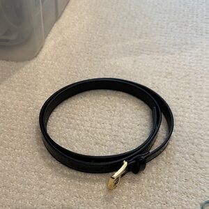 J. Crew Black Belt with Gold Buckle